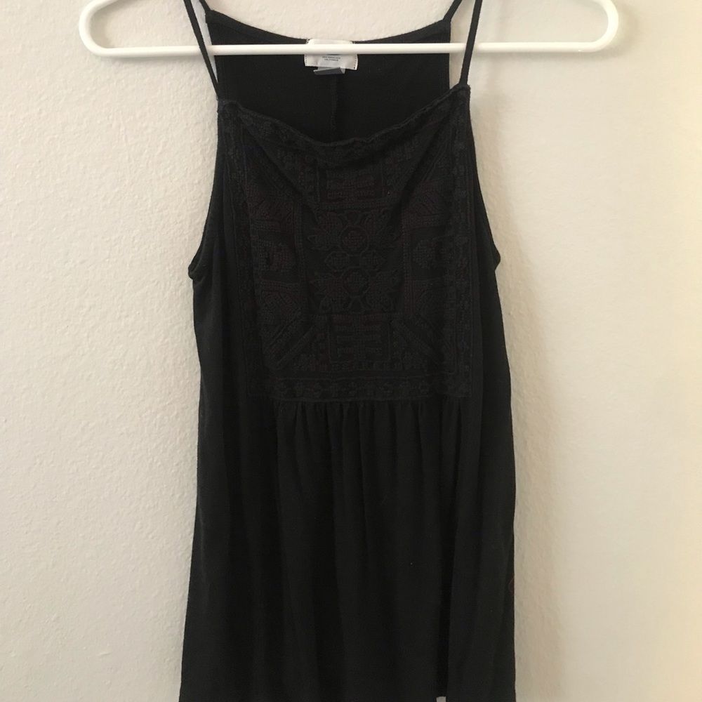 Black Embroidered Tanktop